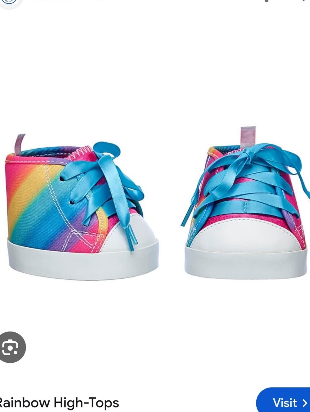 Build A Bear Rainbow Hightop Shoes Teddy Bear Doll Shoes